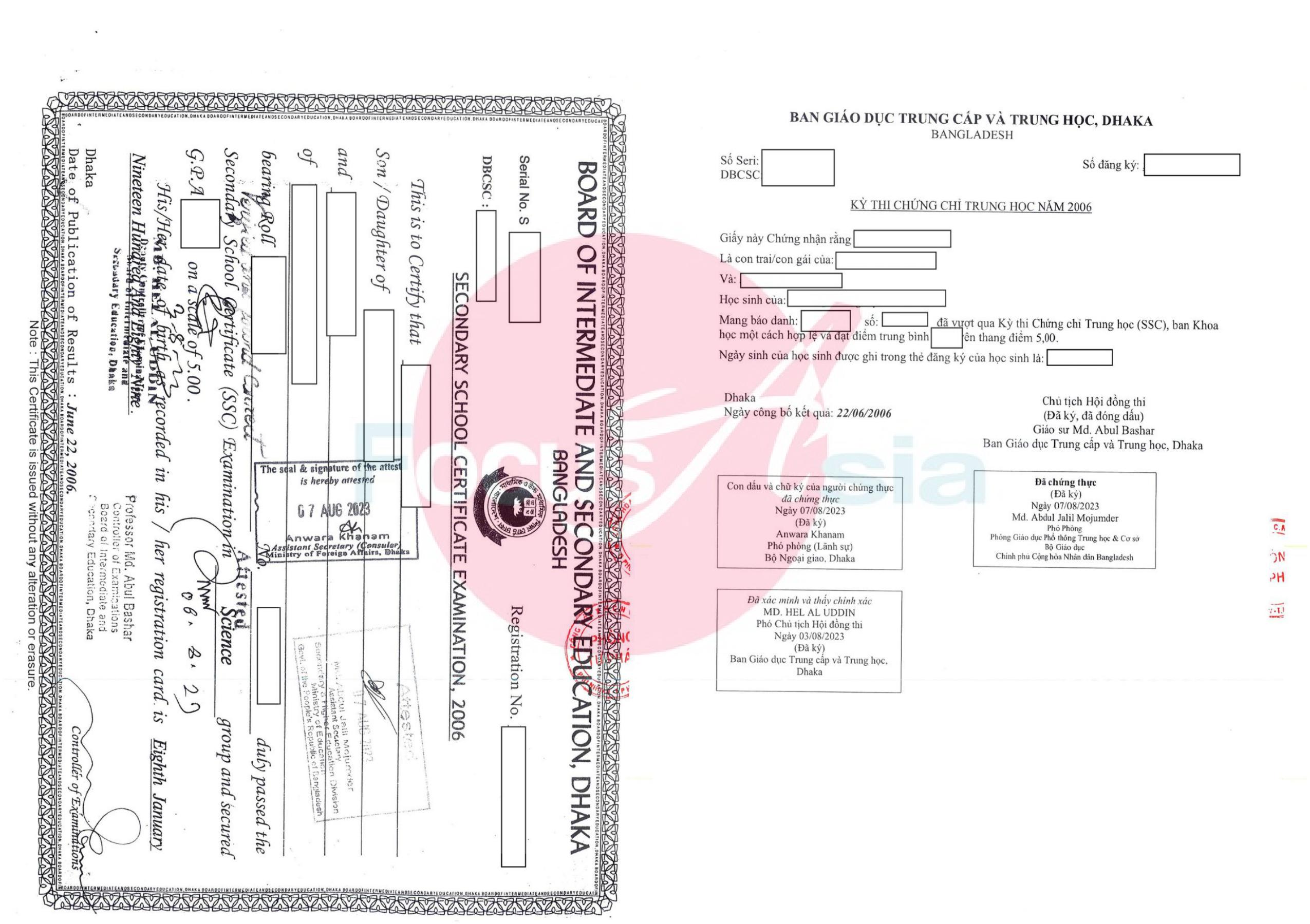 Accurate Translation and Notarization Services for Bangladesh's Diploma Certificates