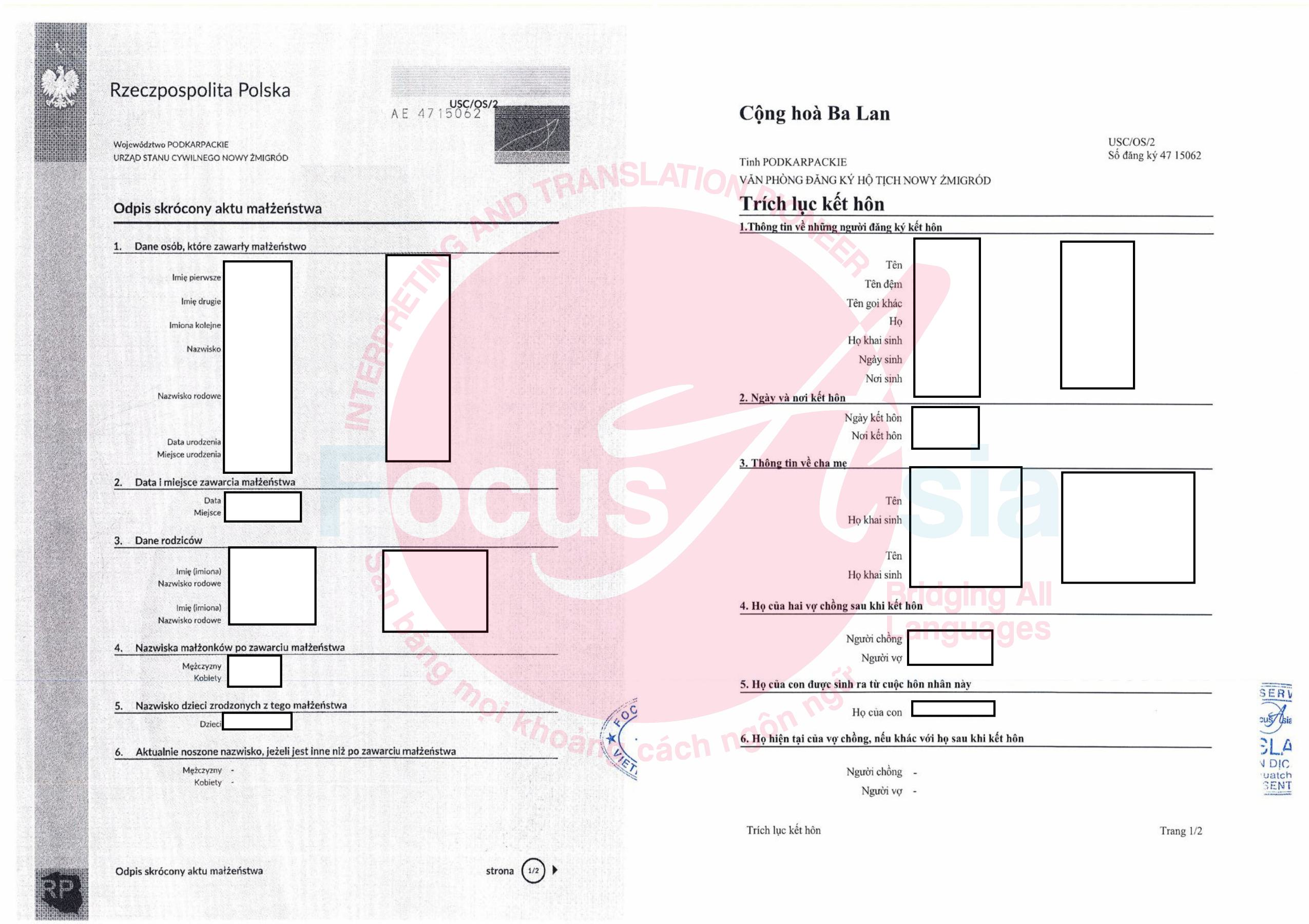 Translation Service of Portuguese Birth Certificate