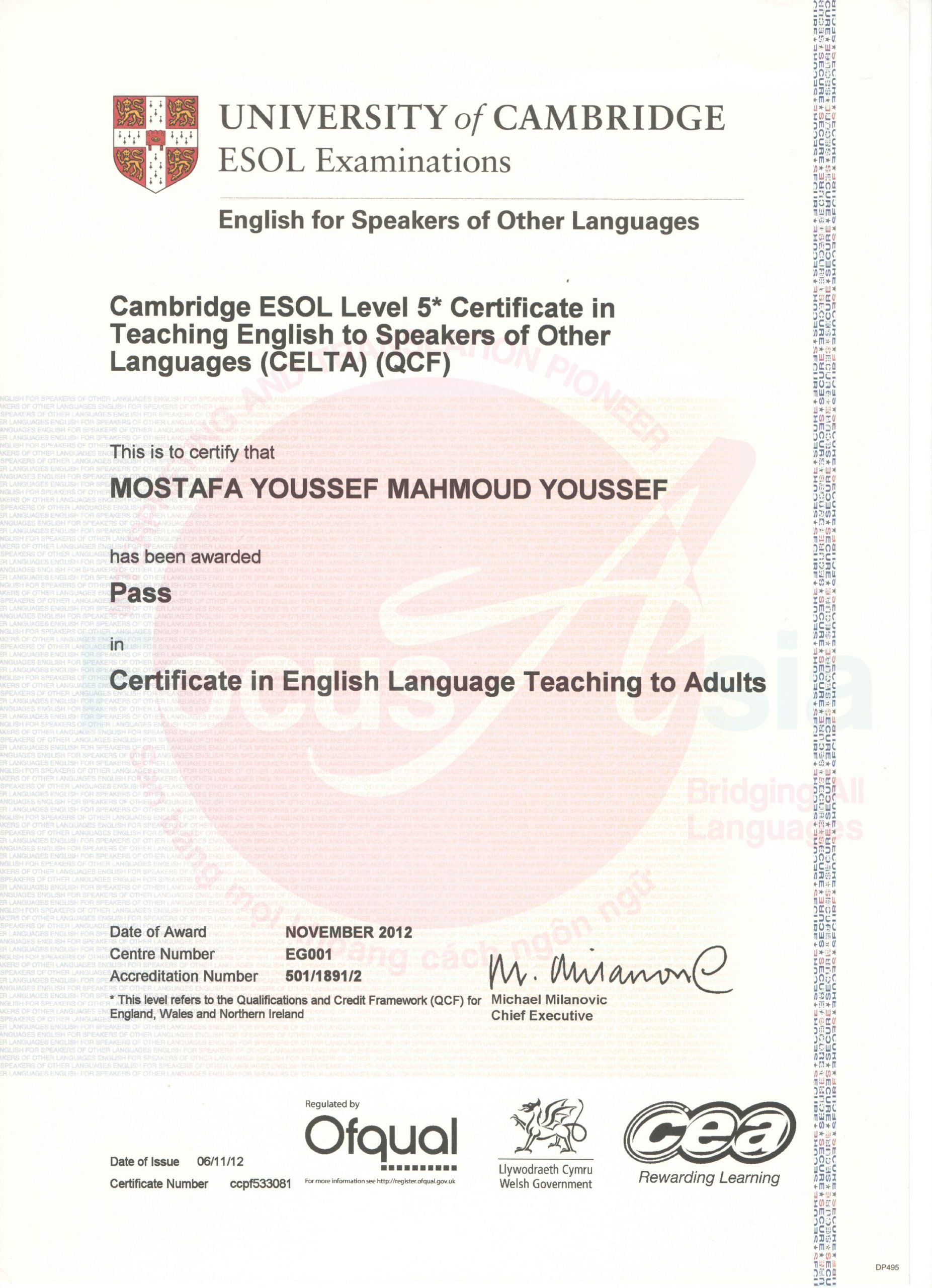 Celta Transcript Translation and Notarization Service for CELTA Certificates - Focus ...