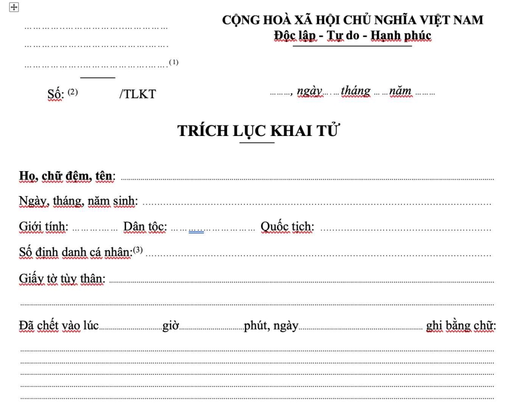 Dịch Công Chứng Giấy Trích Lục Khai Tử Sang Tiếng Trung