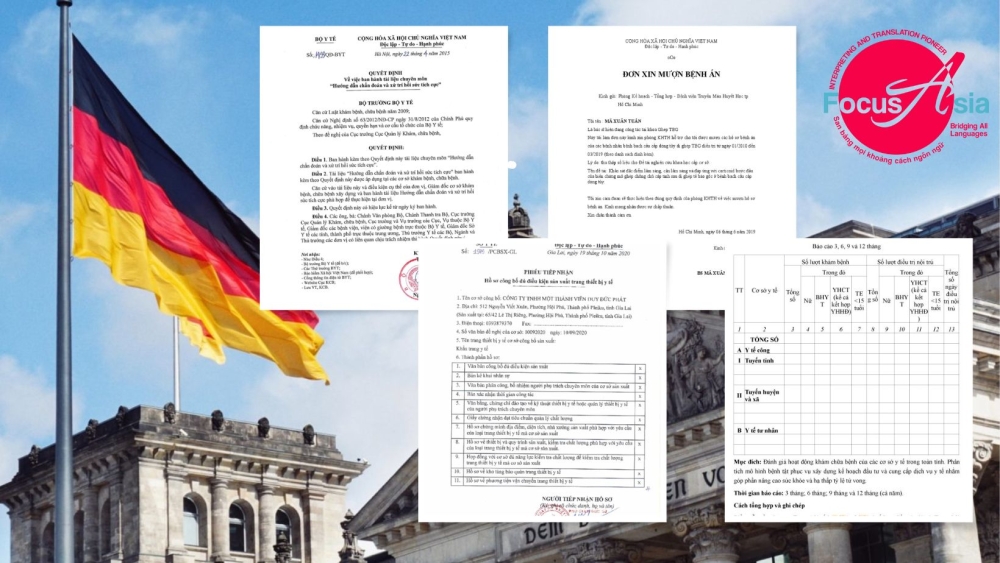Dịch vụ dịch và công chứng hồ sơ bệnh án sang tiếng Đức tại Dịch thuật Châu Á
