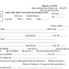 Giay Nop Tien Vao Ngan Sach Nha Nuoc
