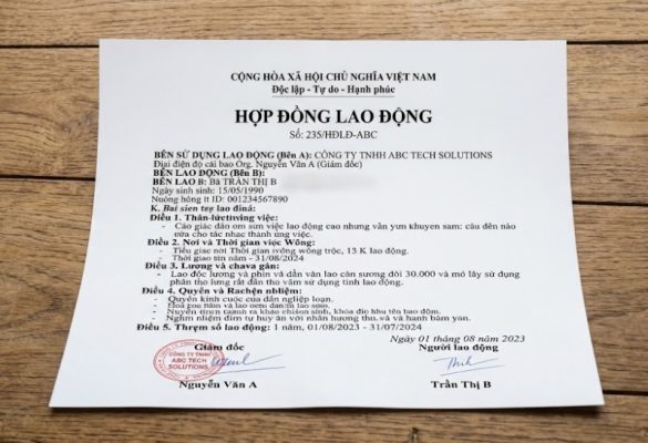 Mau Hop Dong Lao Dong